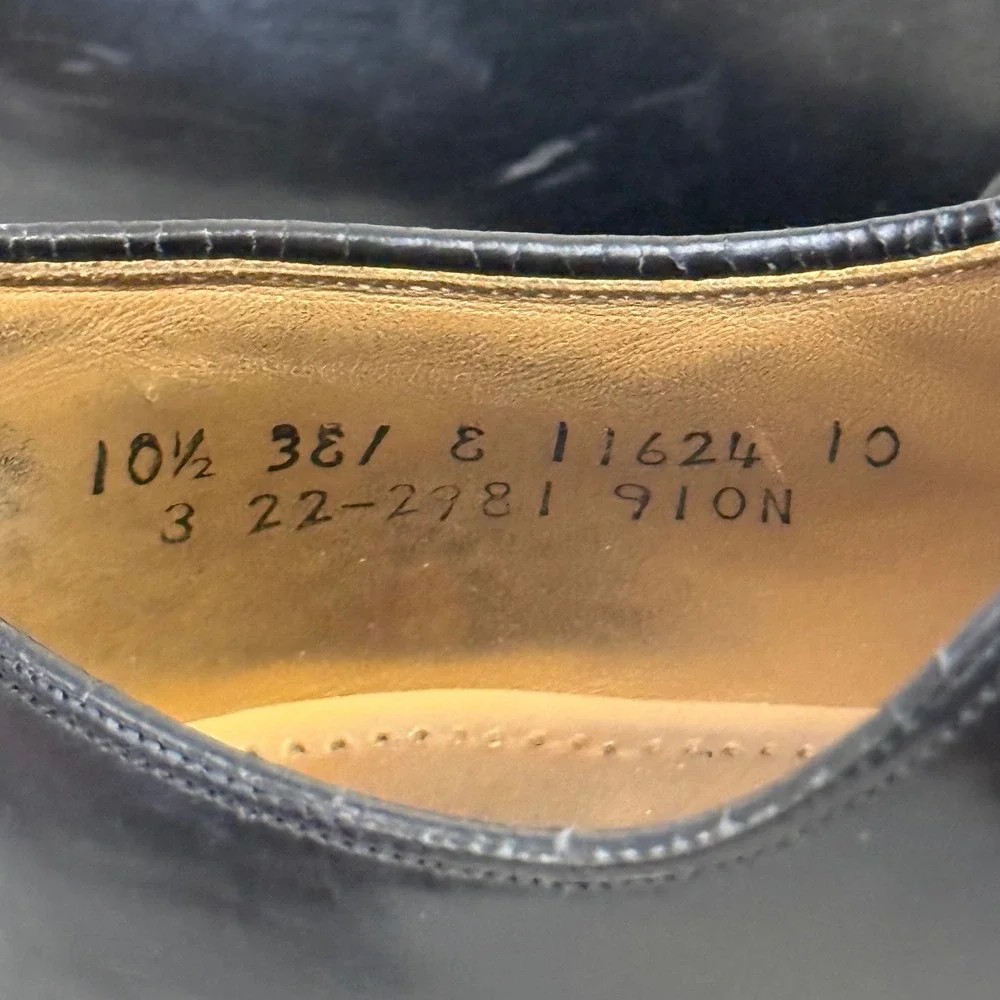 Johnston & Murphy Optima Mens Black Leather Cap Toe Oxford Shoes 10.5 E 22-2981